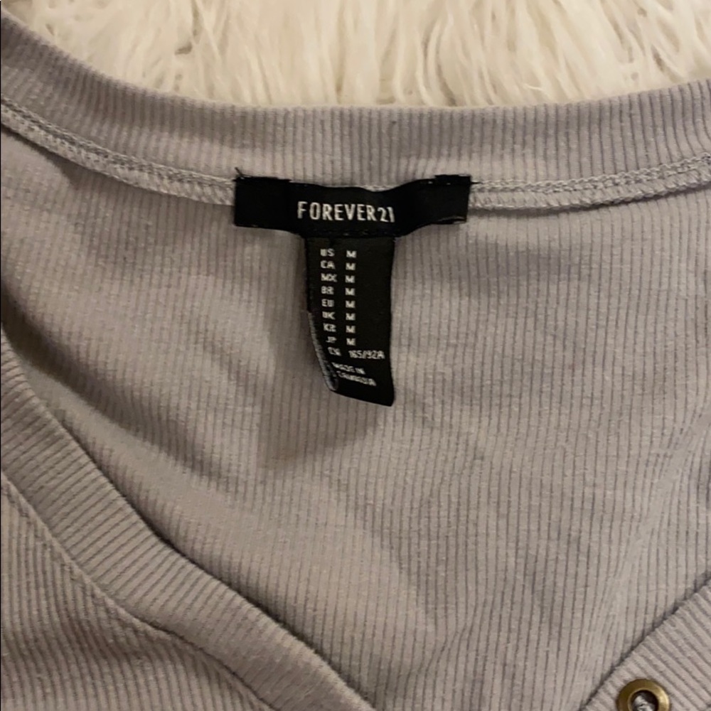 Grey Ribbed Bodysuit - Picture 2 of 3